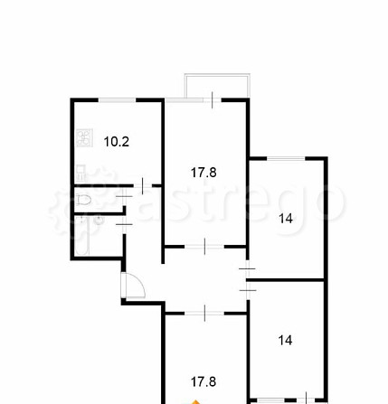 4-комн. квартира, 91.4 м2, 4/17 эт. Москва - изображение 4