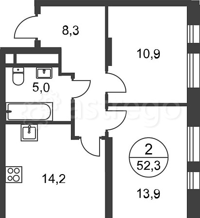 2-комн. квартира, 52 м2, 2/17 эт. Москва - изображение 1