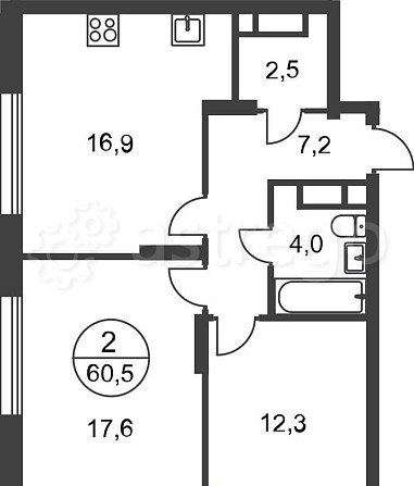 2-комн. квартира, 60 м2, 17/17 эт. Москва - изображение 1