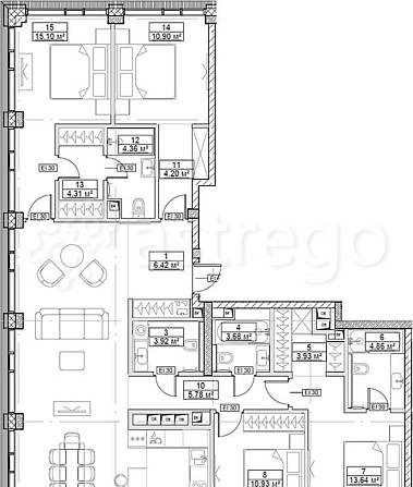 4-комн. квартира, 137.2 м2, 45/48 эт. Москва - изображение 1