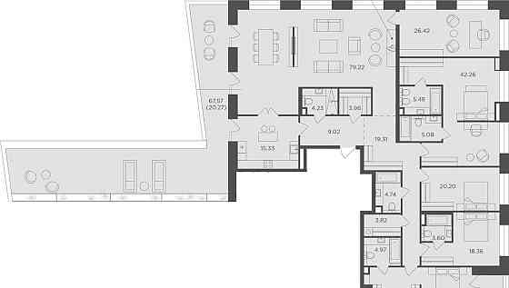 6-комн. квартира, 285.83 м2, 19/19 эт. Москва