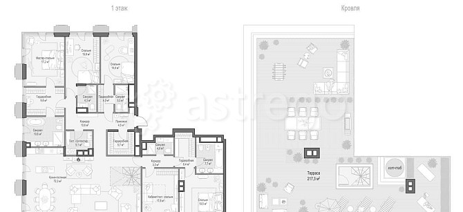 5-комн. квартира, 236.8 м2, 9/9 эт. Москва - изображение 1