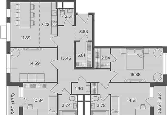 4-комн. квартира, 113.75 м2, 24/24 эт. Москва