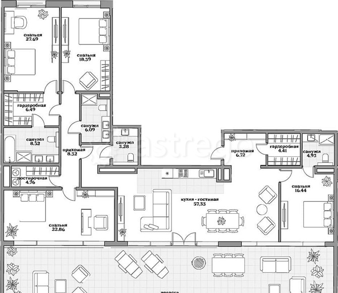 4-комн. квартира, 224.76 м2, 5/5 эт. Москва - изображение 1