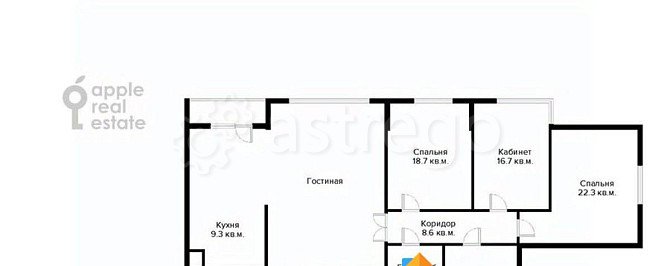 4-комн. квартира, 162 м2, 3/10 эт. Москва - изображение 4