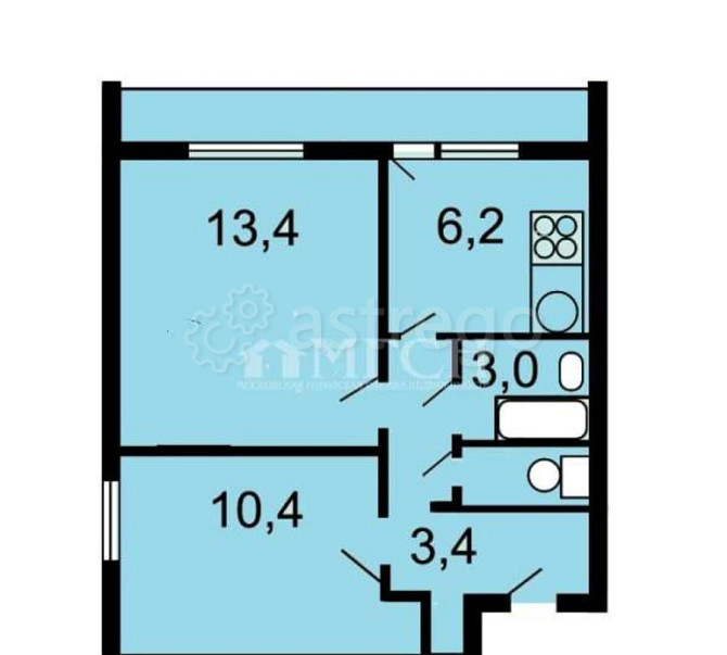 2-комн. квартира, 38 м2, 13/14 эт. Москва - изображение 1