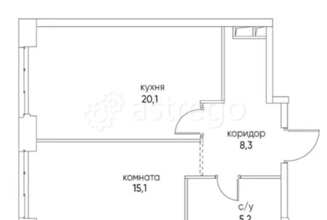1-комн. квартира, 28 м2, 3/9 эт. Москва - изображение 6