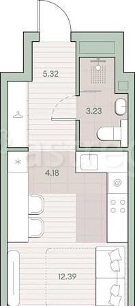 Студия, 25.12 м2, 13/30 эт. Москва - изображение 1