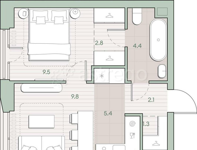 1-комн. квартира, 35.3 м2, 5/27 эт. Москва - изображение 4