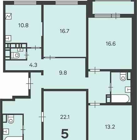 6-комн. квартира, 130 м2, 13/13 эт. Москва