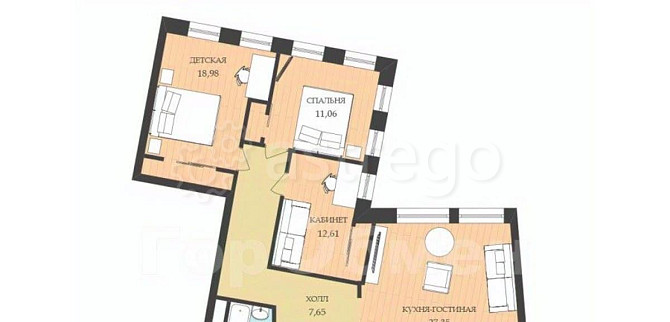 4-комн. квартира, 118 м2, 11/17 эт. Москва - изображение 3