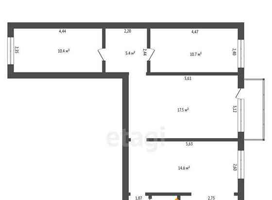 4-комн. квартира, 74 м2, 5/5 эт. Благовещенск