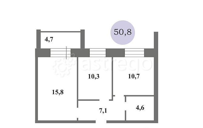 2-комн. квартира, 50.8 м2, 1/10 эт. Благовещенск - изображение 4