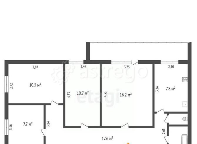 4-комн. квартира, 77.2 м2, 5/10 эт. Благовещенск - изображение 6
