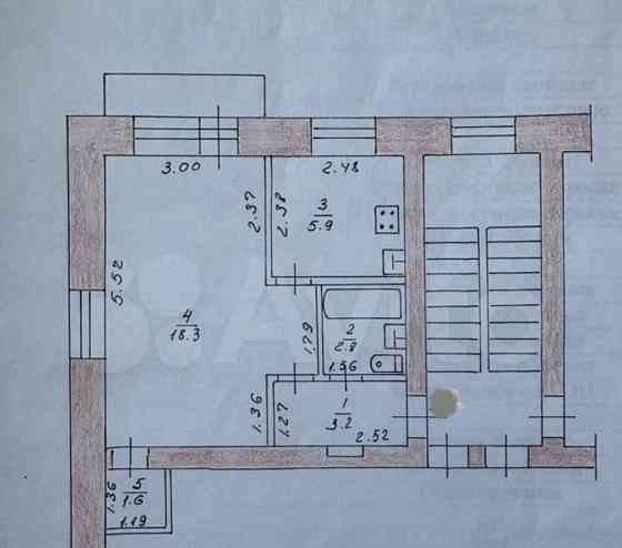 1-комн. квартира, 30.8 м2, 4/4 эт. Благовещенск