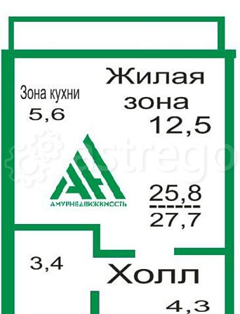 1-комн. квартира, 27.7 м2, 6/10 эт. Благовещенск - изображение 5