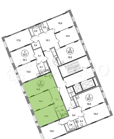 2-комн. квартира, 60 м2, 7/17 эт. Москва - изображение 4