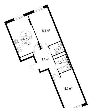 2-комн. квартира, 64 м2, 11/17 эт. Москва