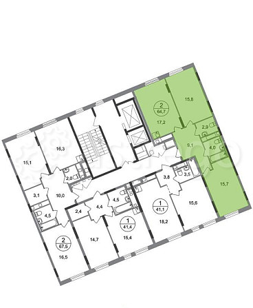 2-комн. квартира, 64 м2, 13/17 эт. Москва - изображение 3