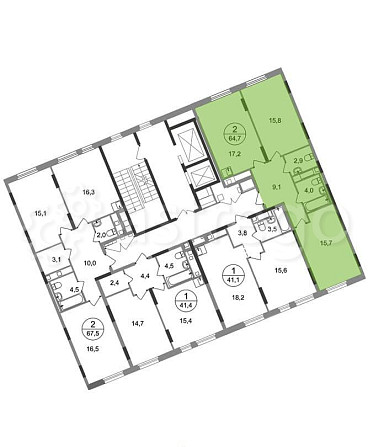 2-комн. квартира, 64 м2, 5/17 эт. Москва - изображение 4
