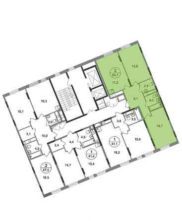 2-комн. квартира, 64 м2, 6/17 эт. Москва