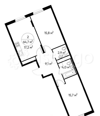 2-комн. квартира, 64 м2, 6/17 эт. Москва - изображение 1