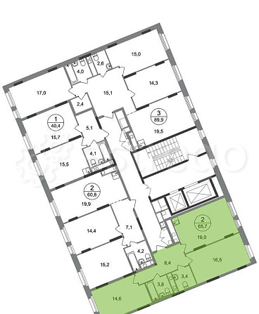 2-комн. квартира, 65 м2, 11/17 эт. Москва - изображение 3