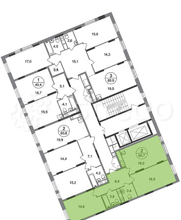 2-комн. квартира, 65 м2, 13/17 эт. Москва - изображение 4