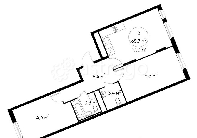 2-комн. квартира, 65 м2, 7/17 эт. Москва - изображение 1