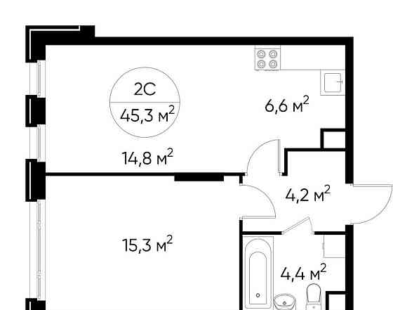 2-комн. квартира, 45 м2, 2/17 эт. Москва