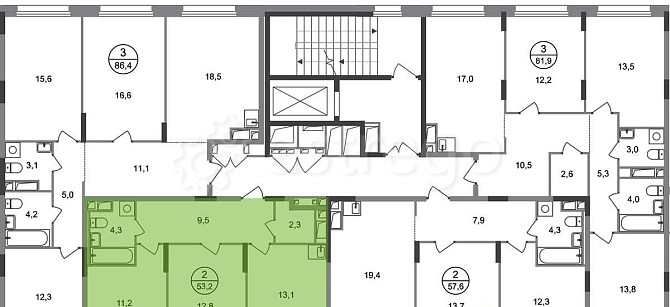 2-комн. квартира, 53 м2, 6/17 эт. Москва - изображение 3