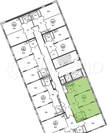 2-комн. квартира, 56 м2, 13/17 эт. Москва - изображение 6