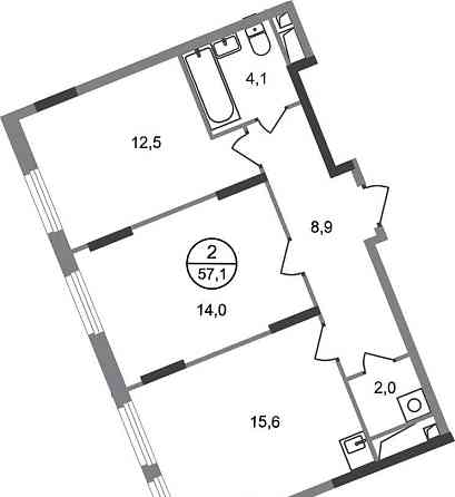 2-комн. квартира, 57 м2, 8/17 эт. Москва