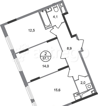 2-комн. квартира, 57 м2, 8/17 эт. Москва - изображение 1