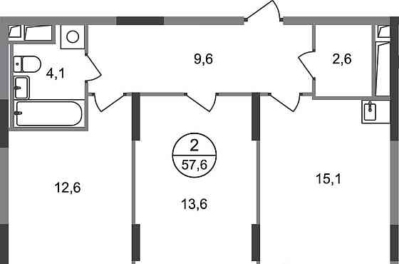 2-комн. квартира, 57 м2, 17/17 эт. Москва