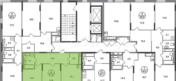 2-комн. квартира, 57 м2, 17/17 эт. Москва - изображение 6