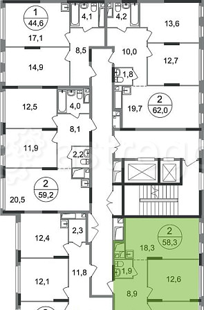 2-комн. квартира, 58 м2, 10/17 эт. Москва - изображение 10