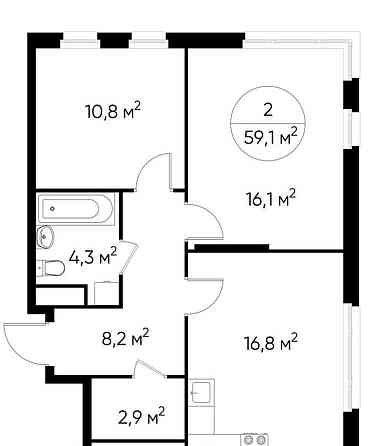 2-комн. квартира, 59 м2, 17/17 эт. Москва