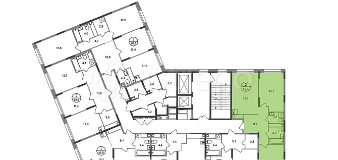 2-комн. квартира, 60 м2, 2/17 эт. Москва - изображение 9