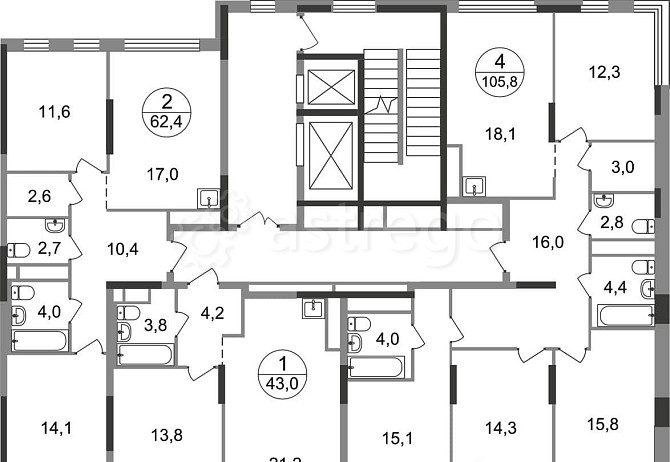 2-комн. квартира, 62 м2, 14/17 эт. Москва - изображение 3