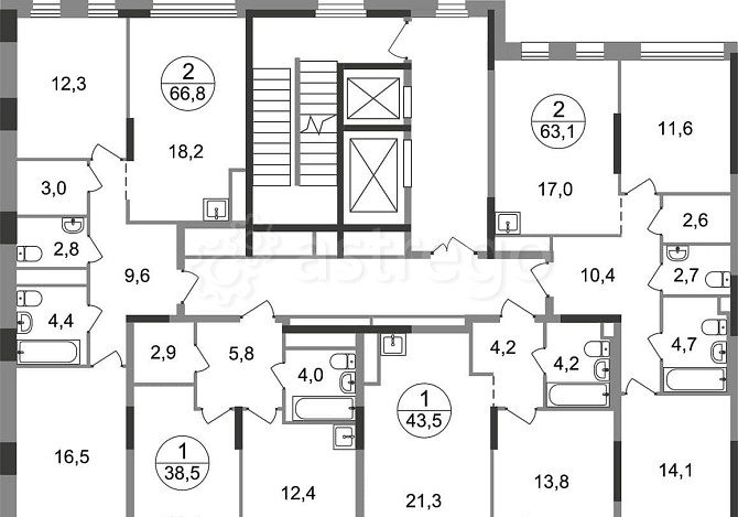 2-комн. квартира, 63 м2, 2/17 эт. Москва - изображение 10