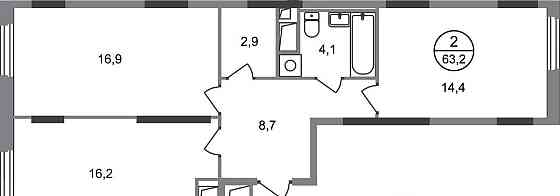 2-комн. квартира, 63 м2, 11/17 эт. Москва