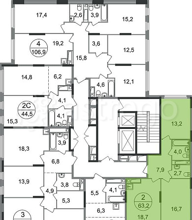 2-комн. квартира, 63 м2, 15/17 эт. Москва - изображение 9