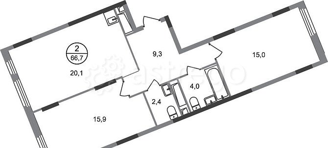 2-комн. квартира, 66 м2, 14/17 эт. Москва - изображение 1