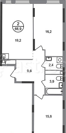 2-комн. квартира, 66 м2, 10/17 эт. Москва - изображение 1