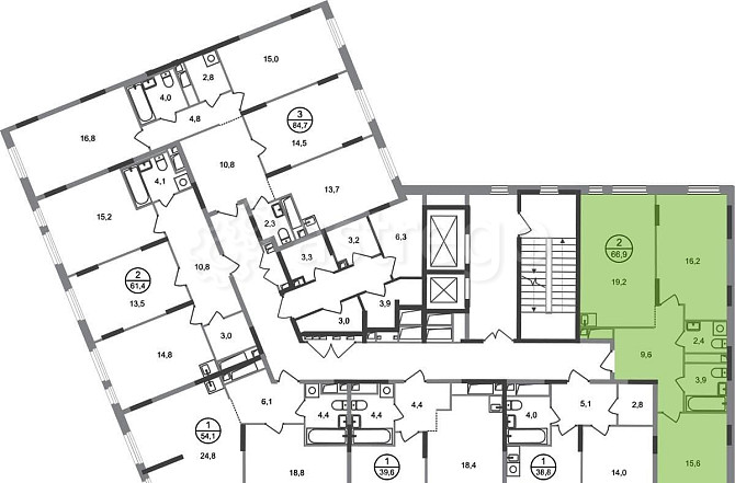 2-комн. квартира, 66 м2, 10/17 эт. Москва - изображение 7