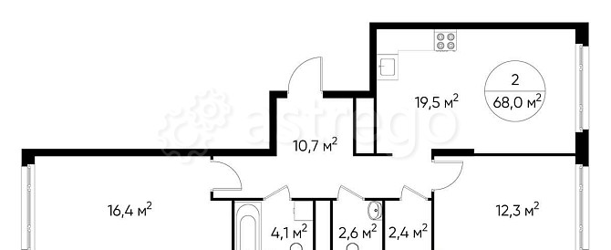 2-комн. квартира, 68 м2, 13/17 эт. Москва - изображение 1