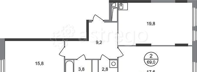 2-комн. квартира, 69 м2, 13/17 эт. Москва - изображение 1