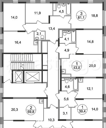 2-комн. квартира, 69 м2, 2/17 эт. Москва - изображение 5