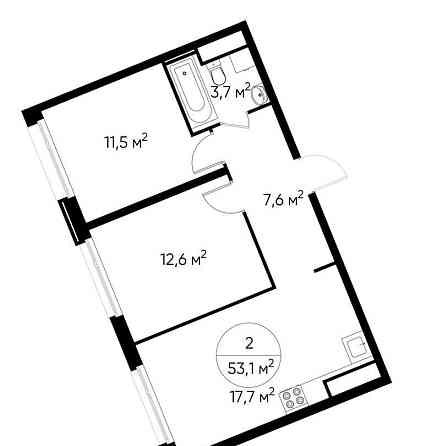 2-комн. квартира, 53 м2, 8/17 эт. Москва